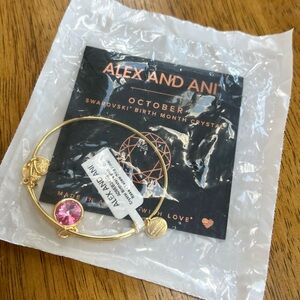 NEW, ALEX AND ANI Swarovski October Pink Gold bracelet. Made In America.